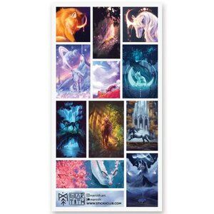 3 for $15 - Celestial Creatures - 1 Sticker Sheet - Fox, Unicorn,‎ & More - NEW